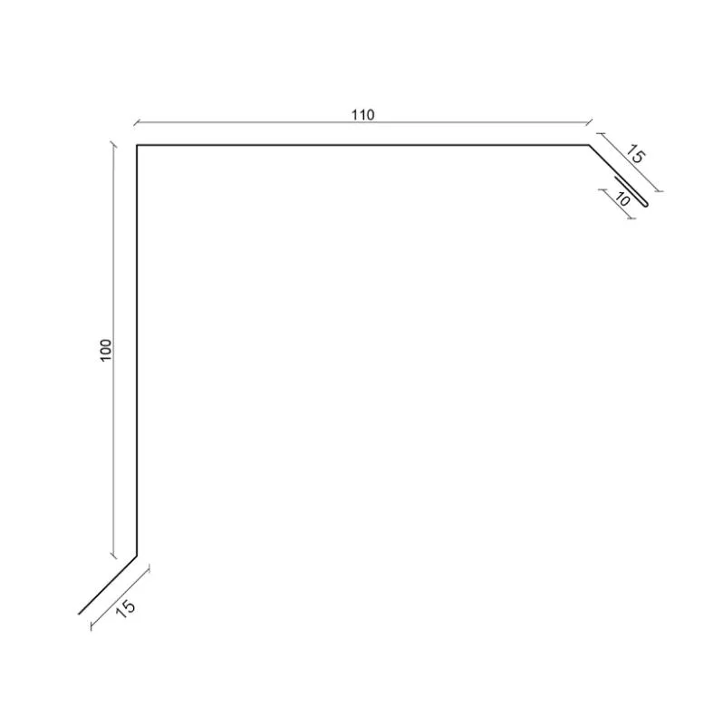 Querschnitt des Ortgangwinkel 110 x 100 mm